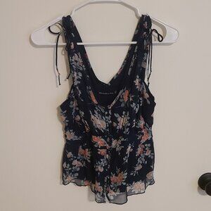 A&F floral chiffon top